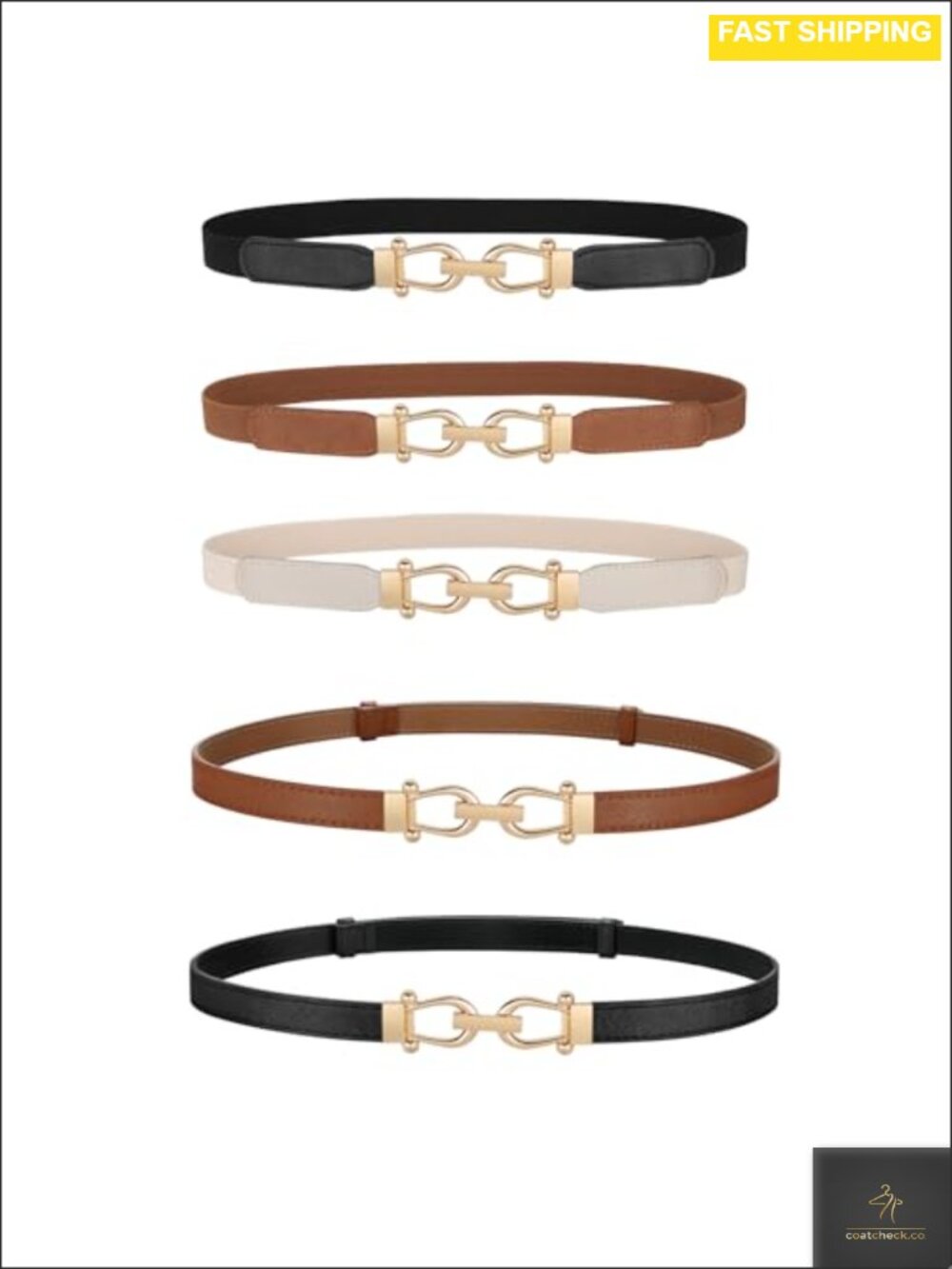Elastic & PU Leather Adjustable Fashion Belt Set for Dresses Jeans
